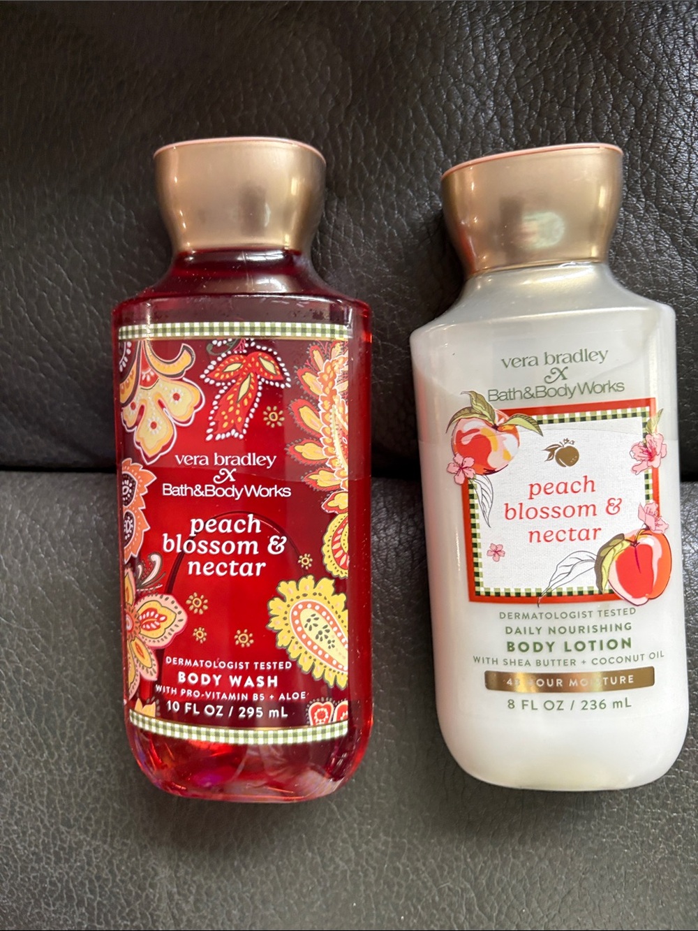 Bath and body set in peach blossom and nectar